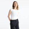 TAN*AIR's black and white slimming and elastic T-shirt, a stylish and hot girl sporty top for women to wear as a base layer Specification image